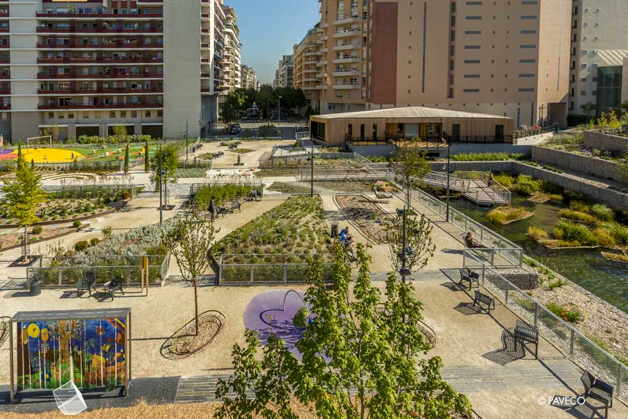 Courbevoie, Square Nelson Mandela - Réalisation PAVECO