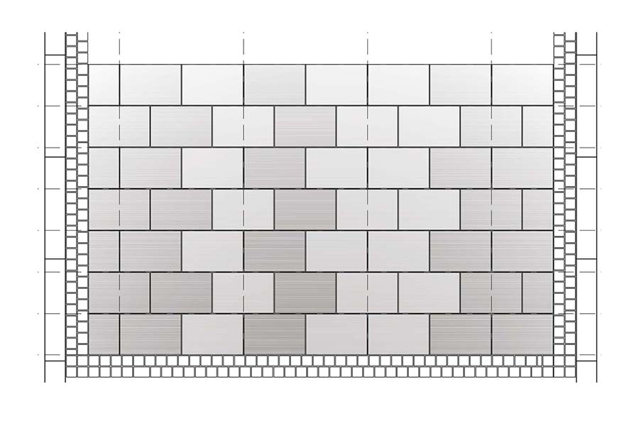 appareillage à joints décalés dessin site