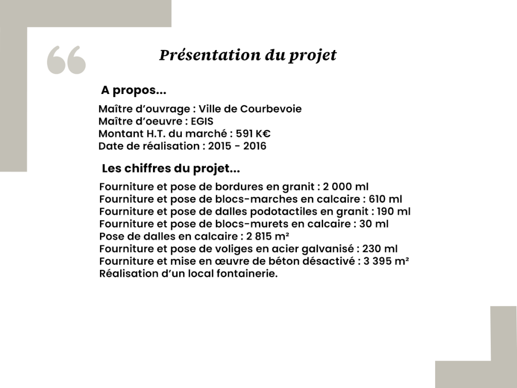Courbevoie Place Hérold et Parvis de l'Abbé Pierre Paveco Aménagement